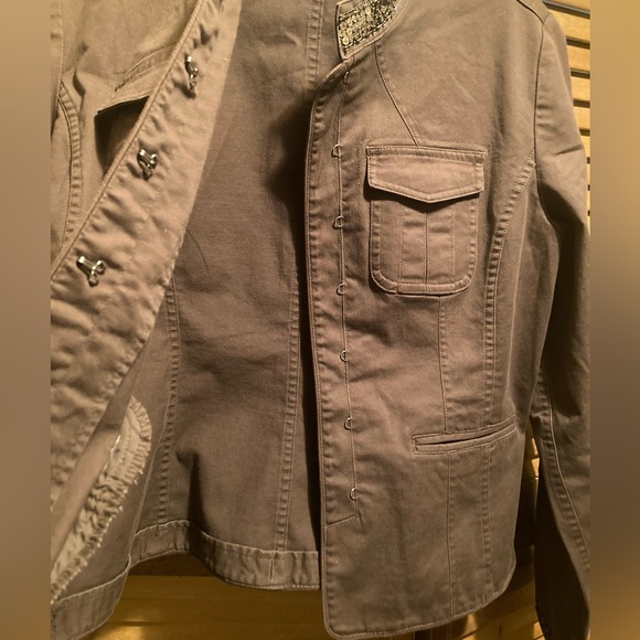 Apt. 9 Brown Jacket with Sequins Embellished Collar and Cuffs - Picture 9 of 16